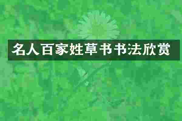 名人百家姓草书书法欣赏