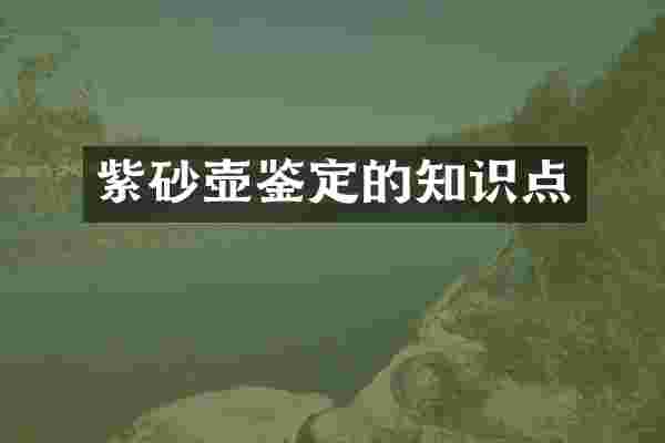 紫砂壶鉴定的知识点
