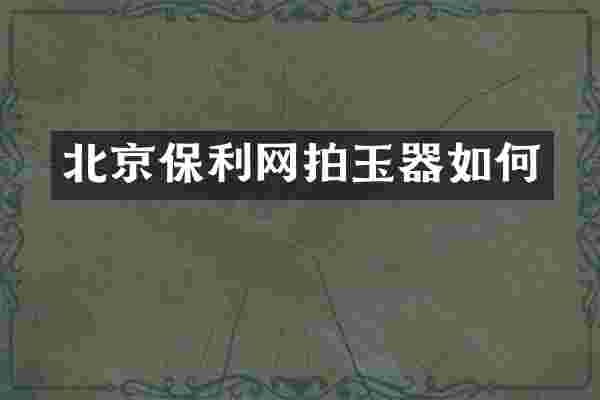 北京保利网拍玉器如何