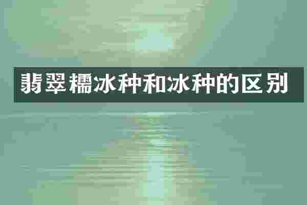 翡翠糯冰种和冰种的区别
