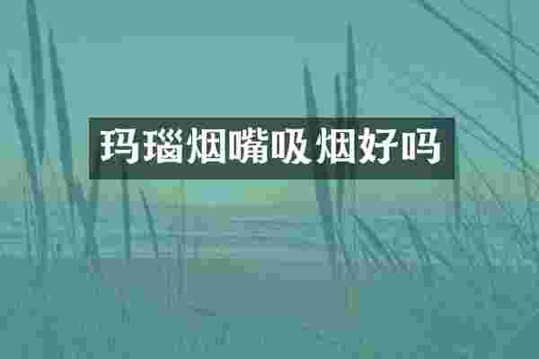 玛瑙烟嘴吸烟好吗