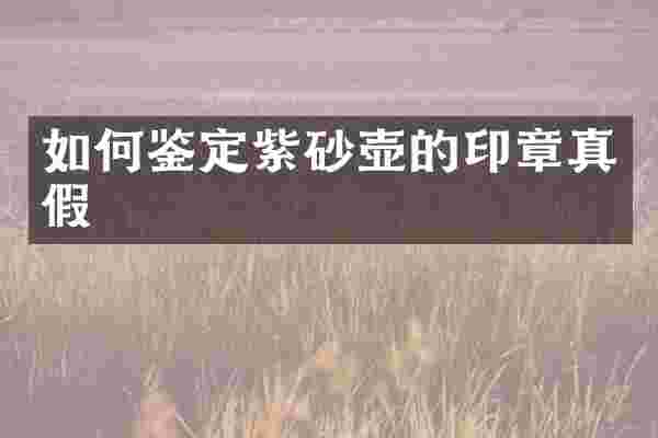如何鉴定紫砂壶的印章真假