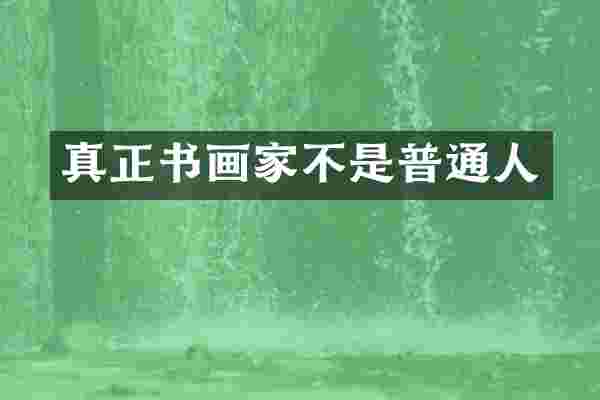 真正书画家不是普通人