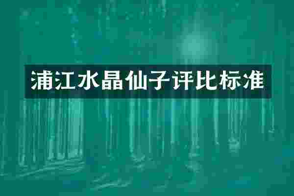 浦江水晶仙子评比标准