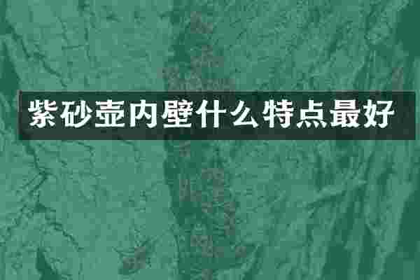 紫砂壶内壁什么特点最好