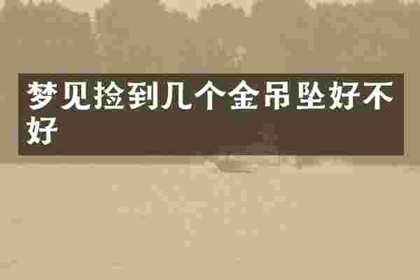 梦见捡到几个金吊坠好不好