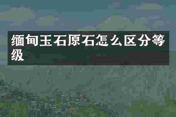缅甸玉石原石怎么区分等级