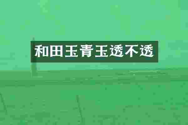 和田玉青玉透不透