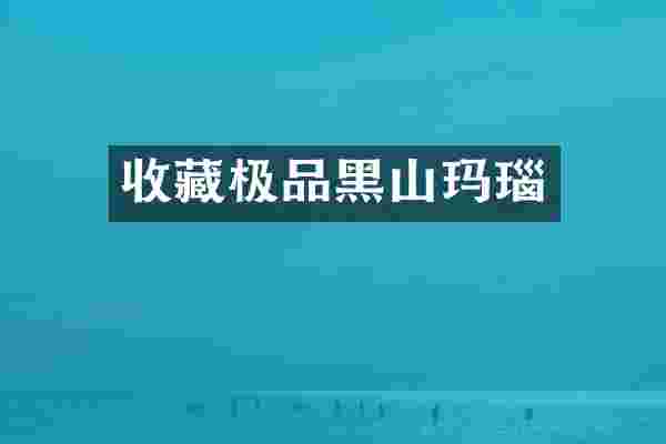收藏极品黑山玛瑙