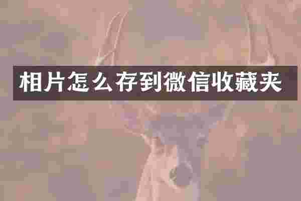 相片怎么存到微信收藏夹