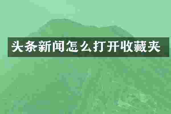 头条新闻怎么打开收藏夹