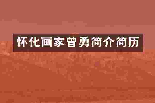 怀化画家曾勇简介简历