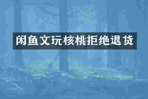 闲鱼文玩核桃拒绝退货