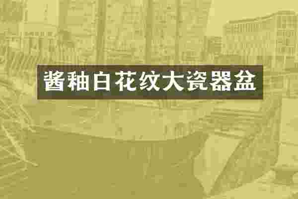 酱釉白花纹大瓷器盆