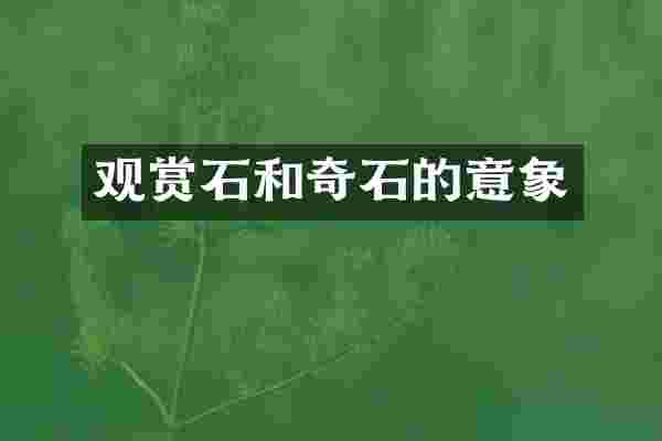 观赏石和奇石的意象