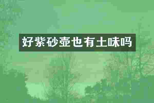 好紫砂壶也有土味吗