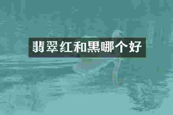 翡翠红和黑哪个好