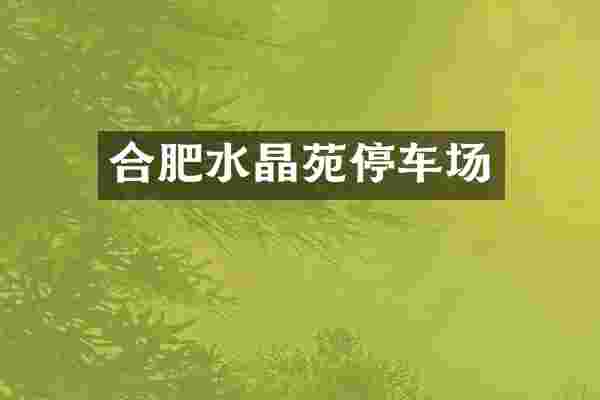 合肥水晶苑停车场