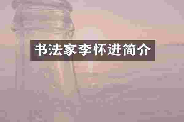 书法家李怀进简介