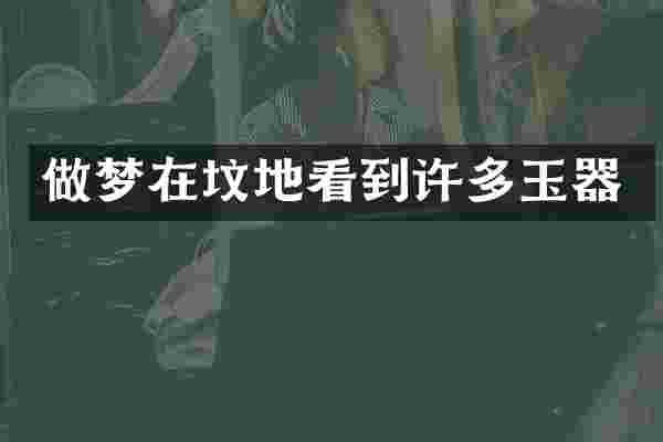 做梦在坟地看到许多玉器