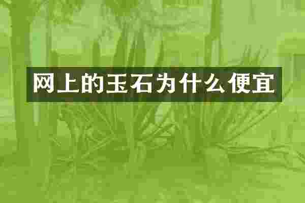 网上的玉石为什么便宜