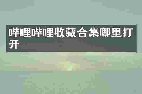 哔哩哔哩收藏合集哪里打开