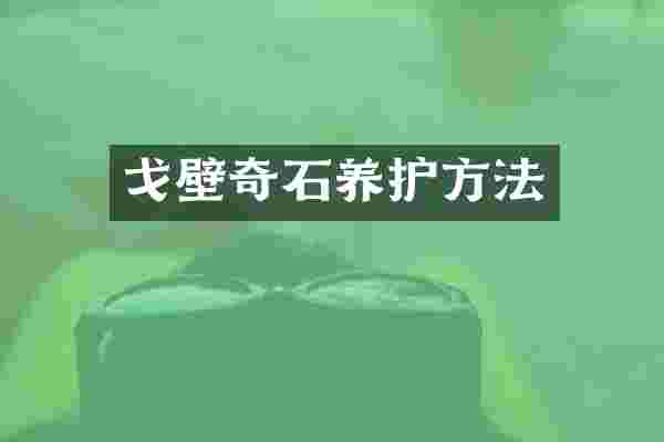 戈壁奇石养护方法