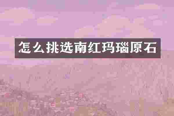 怎么挑选南红玛瑙原石