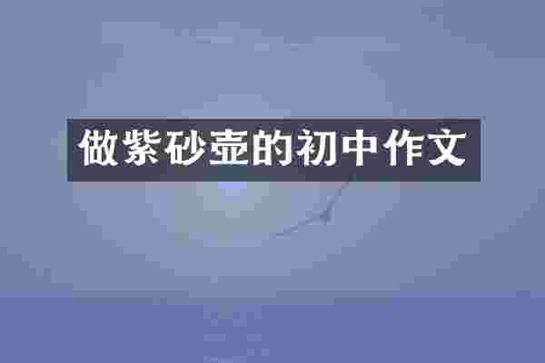 做紫砂壶的初中作文