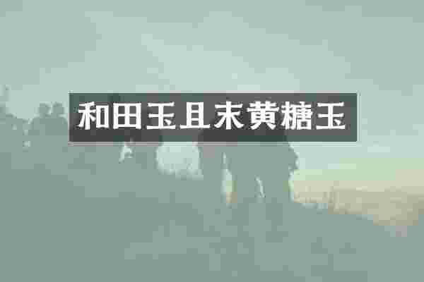 和田玉且末黄糖玉