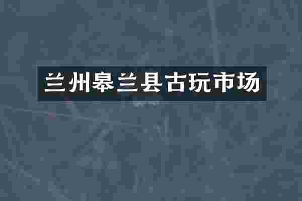兰州皋兰县古玩市场