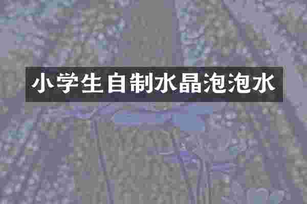 小学生自制水晶泡泡水