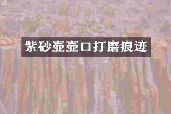 紫砂壶壶口打磨痕迹