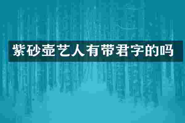 紫砂壶艺人有带君字的吗