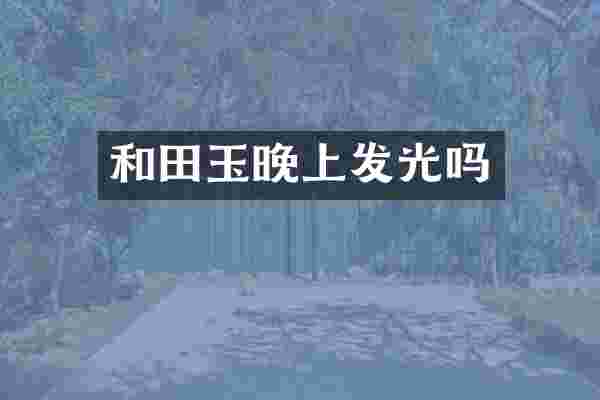 和田玉晚上发光吗