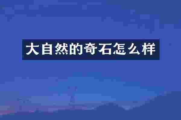 大自然的奇石怎么样