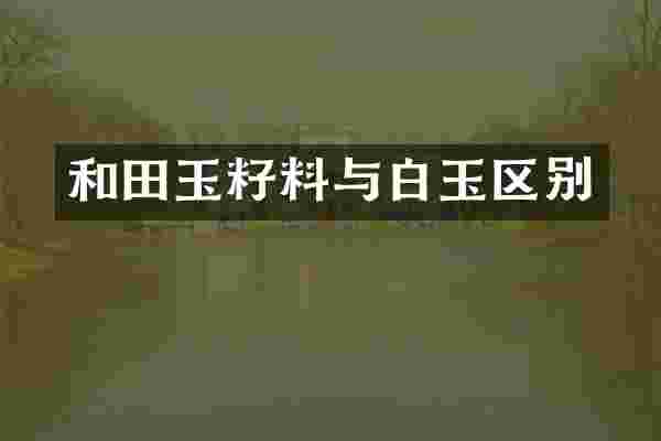 和田玉籽料与白玉区别