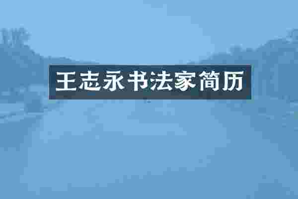 王志永书法家简历