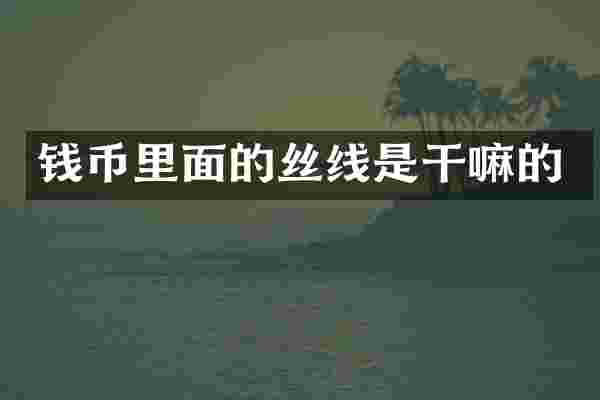 钱币里面的丝线是干嘛的