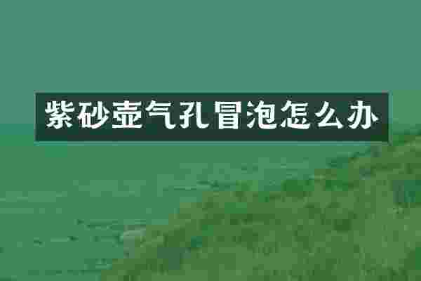 紫砂壶气孔冒泡怎么办