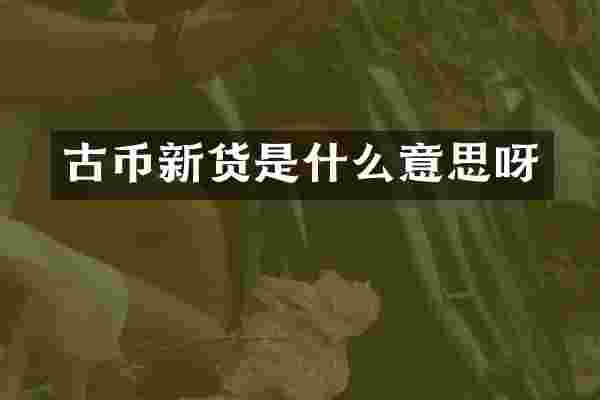 古币新货是什么意思呀