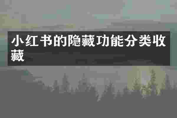 小红书的隐藏功能分类收藏