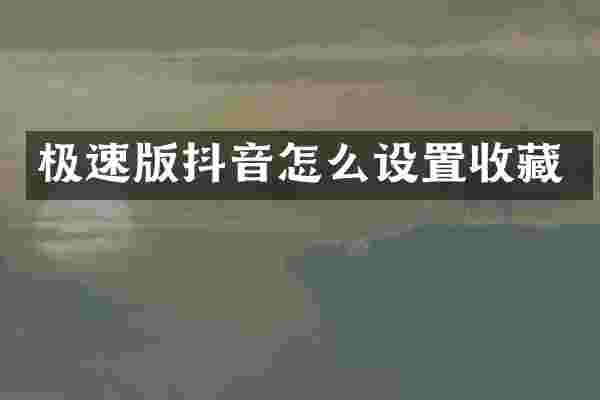 极速版抖音怎么设置收藏