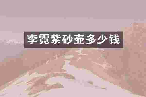 李霓紫砂壶多少钱