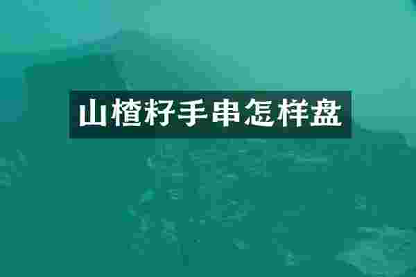 山楂籽手串怎样盘
