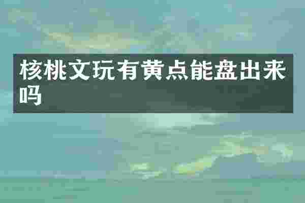核桃文玩有黄点能盘出来吗