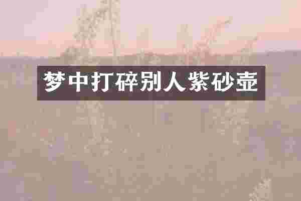 梦中打碎别人紫砂壶