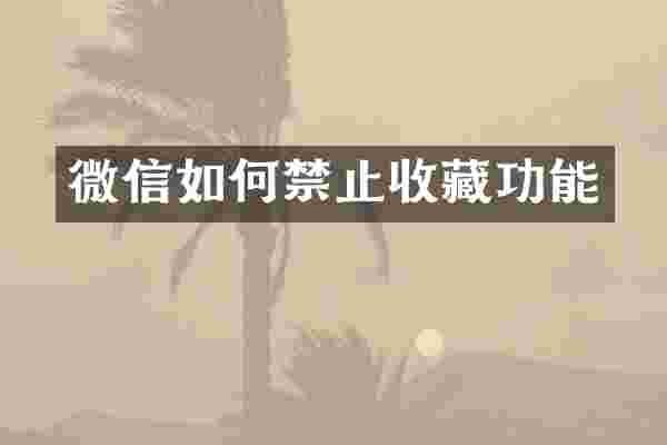 微信如何禁止收藏功能