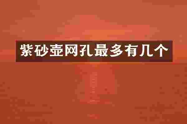 紫砂壶网孔最多有几个