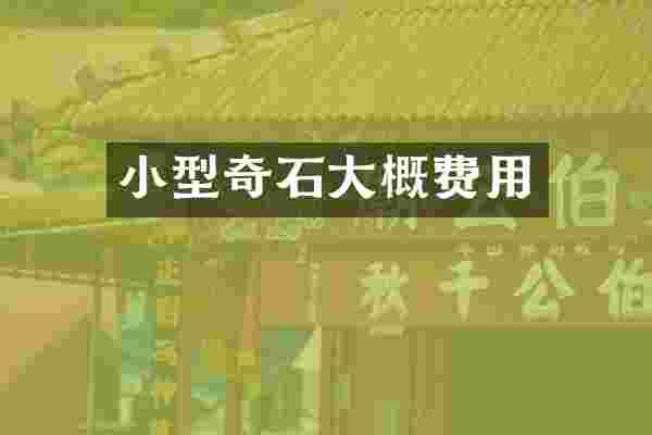 小型奇石大概费用
